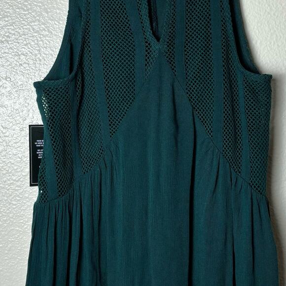 NWT Volcom Boho Top Women's Size Small Deep Emerald, Green Haute Stone High Neck - Picture 14 of 16